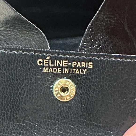 Celine Black Leather Coin Case